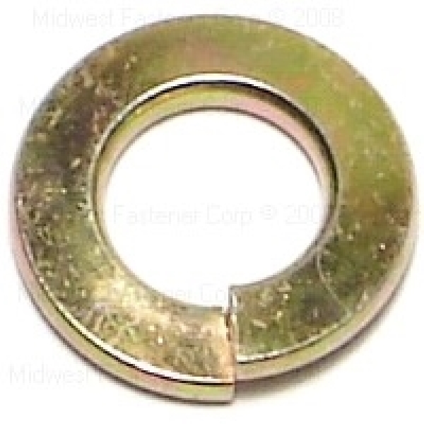 08215 Split Lock Washer, 1/4 in ID, 0.062 in Thick, Steel, Yellow Zinc, 8 Grade