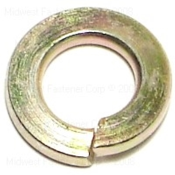 08216 Split Lock Washer, 5/16 in ID, Steel, Yellow Zinc, 8 Grade