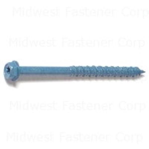 51216 Screw, 1/4 in Thread, 3-1/4 in L, Hex, Star Drive, Steel, 100 PK