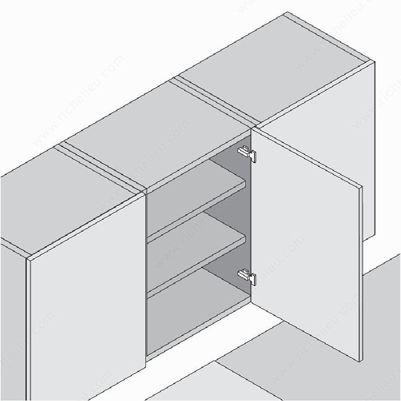 Richelieu BP71M27521180S Cabinet Hinge, 100 deg Hinge Opening, Spring Close, Nickel - 2