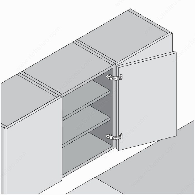 Richelieu BP71T65523180S Cabinet Hinge, 170 deg Hinge Opening, Spring Close, Nickel - 3