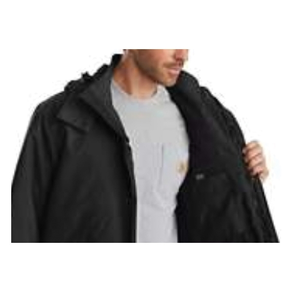 Carhartt J162-001REG2XLA Shoreline Jacket, 2XL, Nylon, Black, Hooded Collar, Zipper Closure, Regular - 5