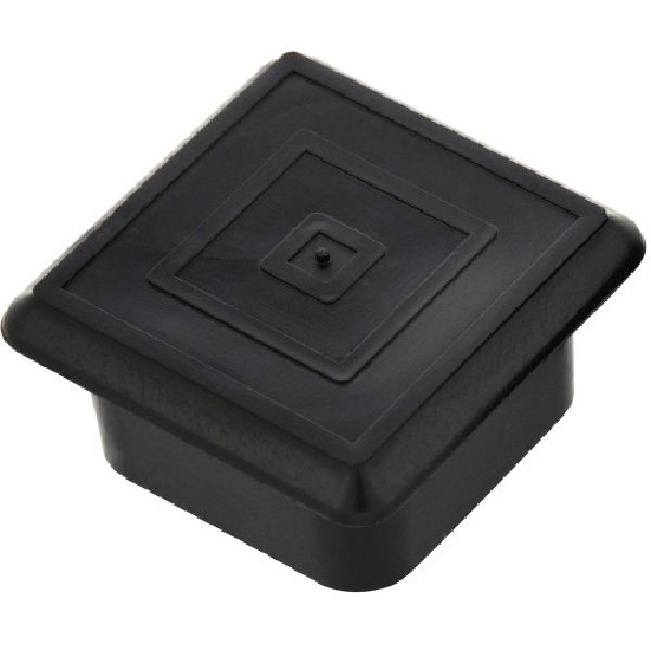 Hillman 411383 Tubing Plug, 11 ga, Square, Vinyl, Black, 1-1/4 in W, 10/PK - 2