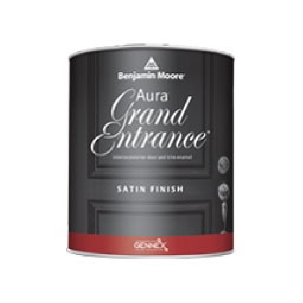 Benjamin Moore Aura 0147-1X-004 Cabinet/Door and Trim Paint, Satin Sheen, Pastel, 1 qt, 100 to 125 sq-ft Coverage Area