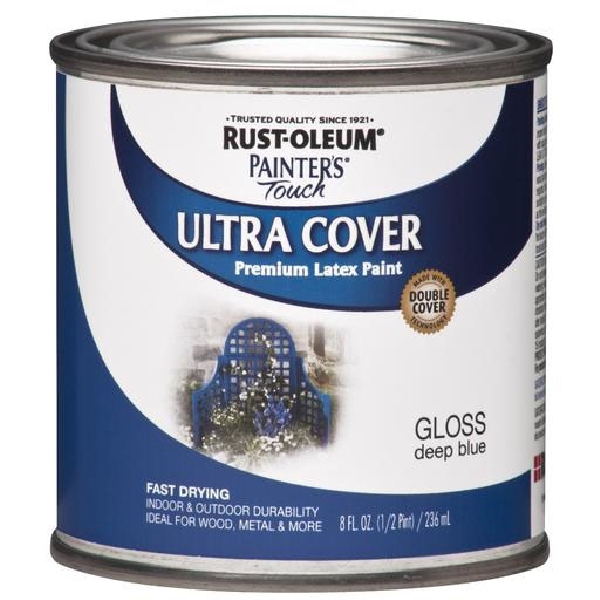 Rust-Oleum 224423 Paint, Gloss, Deep Blue, 0.5 pt, 120 sq