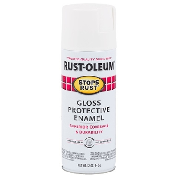 250702 Rust Preventative Spray Paint, Gloss, Pure White, 12 oz, Can
