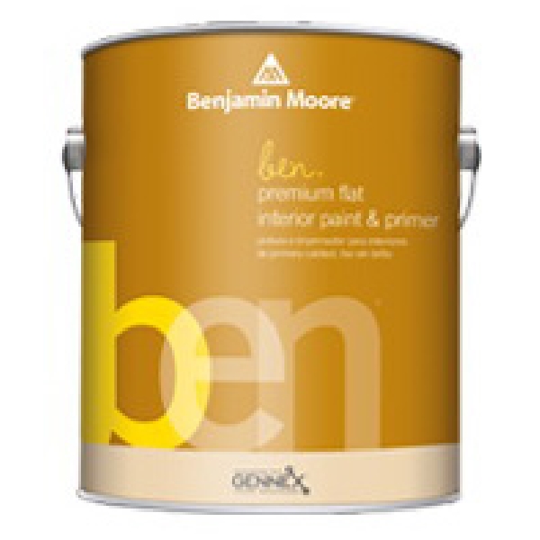 Benjamin Moore ben W625 Series W625-1X-001 Interior Paint, 1X, Flat, Tint, 1 gal, 400 to 450 sq-ft Coverage Area