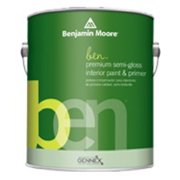 ben W627 Series W627-4X-001 Interior Paint, 4X, Semi-Gloss, Tint, 1 gal, 400 to 450 sq-ft Coverage Area