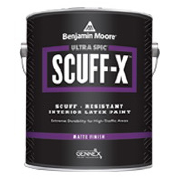 Benjamin Moore SCUFF-X, Ultra Spec 484 Series 484-1X-001 Interior Paint, Matte Sheen, Pastel, 1 gal