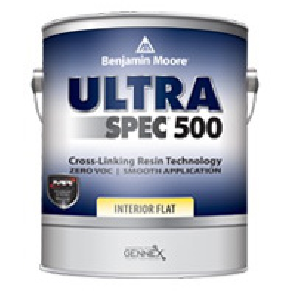 Benjamin Moore Ultra Spec 500 N536 Series N536-4X-001 Interior Paint, Water, White, Flat, 1 gal