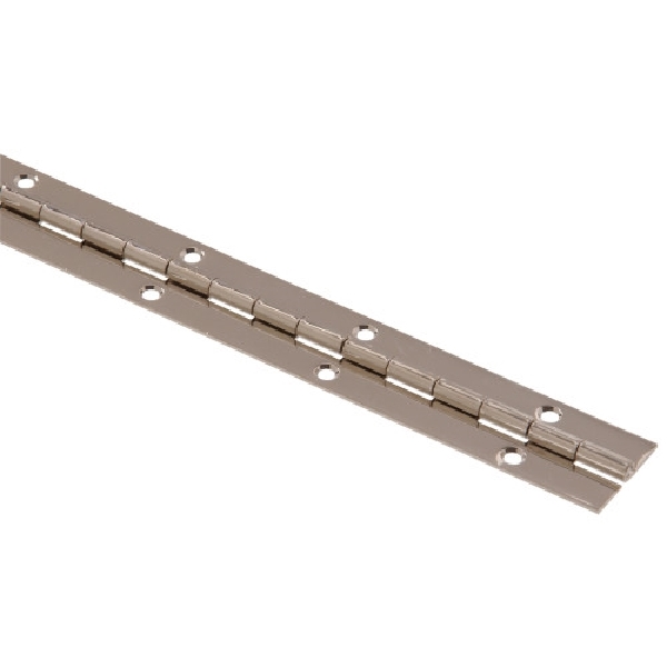 Hardware Essentials 851967 Hinge, Nickel-Plated, 30 in L x 1-1/2 in W, Continuous Hinge, 1/PK
