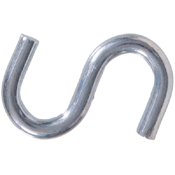Hardware Essentials 851873 S-Hook, 40 lb Working Load, 0.192 in Dia Wire, Zinc, Zinc-Plated