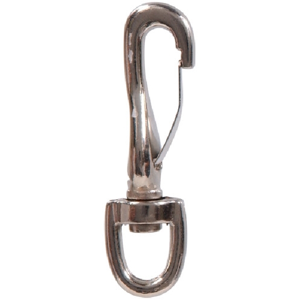 Hardware Essentials 321456 Spring Snap, 3/8 x 2-5/8 in Dimensions, Brass, Nickel-Plated, 1 EA