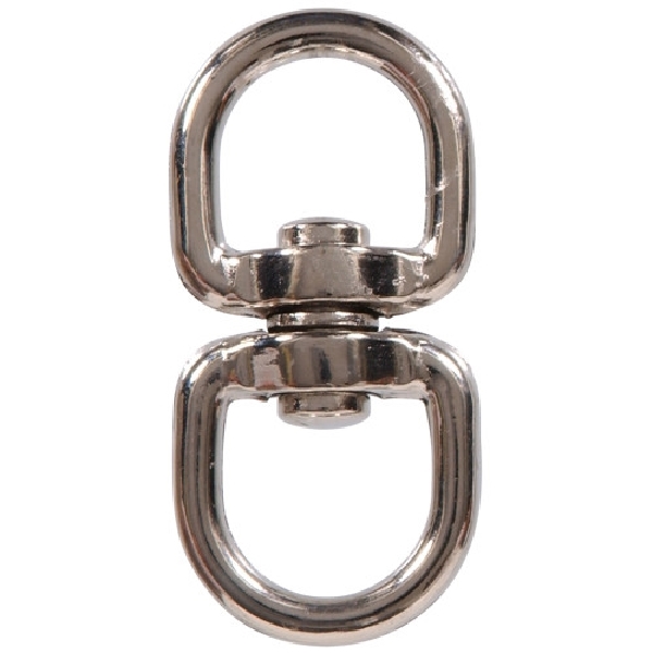 Hillman 321544 Double Round Swivel, 3/4 in Eye Inside Dia, Steel, Nickel-Plated