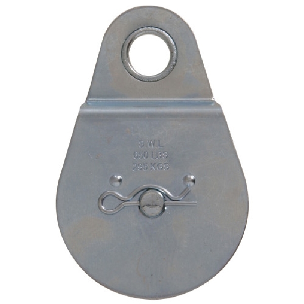 Hillman 852493 Awning Pulley, 3 in Sheave, Fixed Attachment, Nickel-Plated