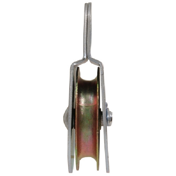 Hillman 852493 Awning Pulley, 3 in Sheave, Fixed Attachment, Nickel-Plated