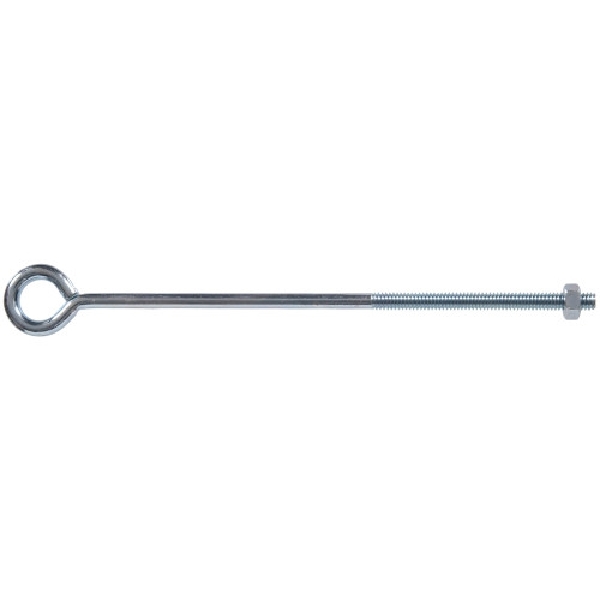 Hardware Essentials 320718 Eye Bolt with Nut, 1/4-20 Thread, 0.5625 in ID x 1 in OD Dia Eye, Steel, Zinc-Plated