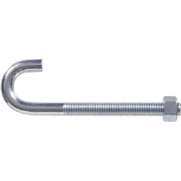 Hillman 321788 J-Bolt, 3/8-16 Thread, 3-3/4 in L, 10 lb Working Load, Steel, Zinc-Plated