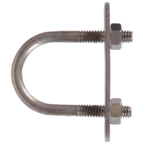 Hillman 320872 U-Bolt, 1-3/4 in L Inside, 1 in W Inside, 1/4 in Thread, Stainless Steel, Stainless Steel, 1 EA