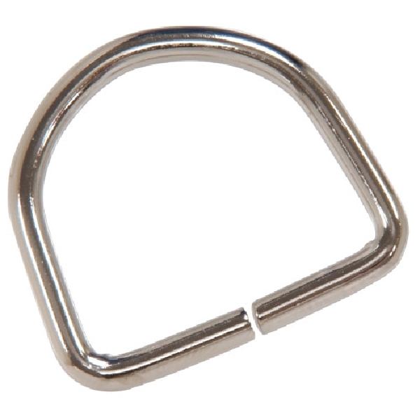 HILLMAN 58428 D-Ring, 1-1/8 in Dia Ring, Steel, Nickel-Plated - 1