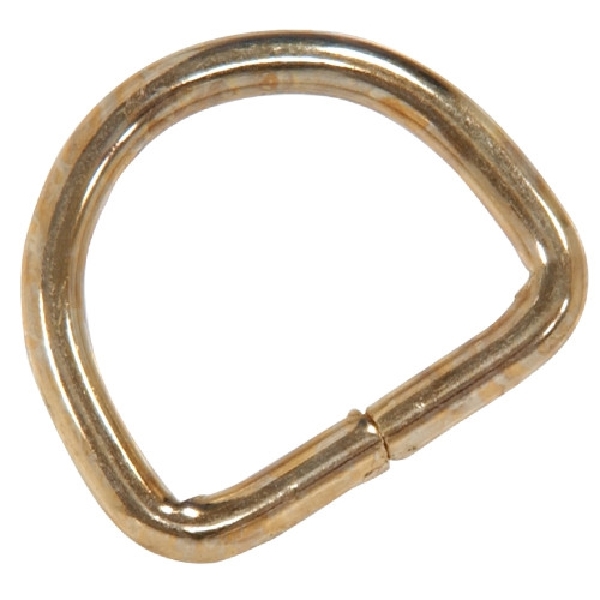 HILLMAN 58431 D-Ring, 3/4 in Dia Ring, Steel, Brass - 1