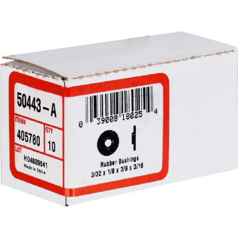 Rubber Bushing, 1/8 in Diameter 3/32 in Gauge, Hillman - 3