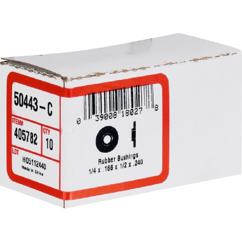 Rubber Bushing, 0.166 in Diameter 1/4 in Gauge, Hillman - 3