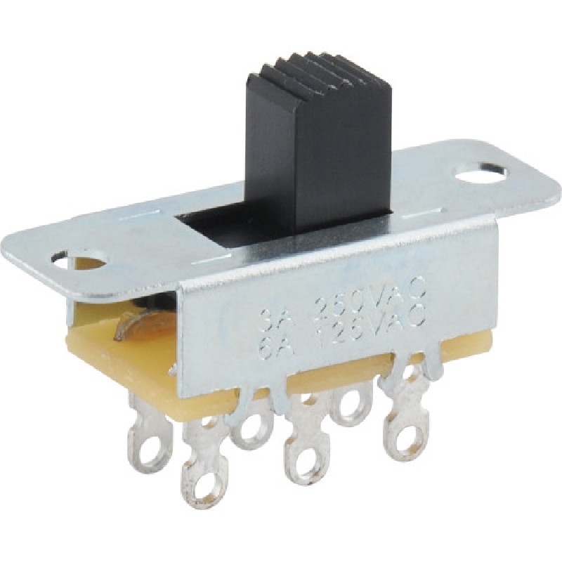 Hillman 393332 Slide Switch, DPST, 6 A, 125 V, Black