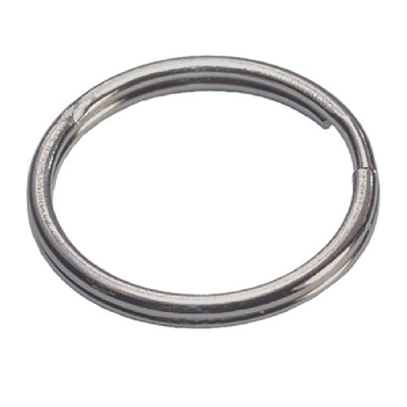 701286 Key Ring, Split Ring, 1 in Ring, Nickel-Plated, 2 Pack