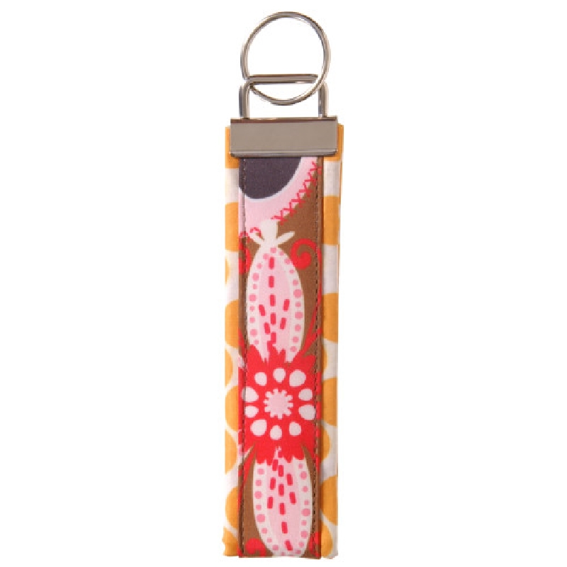 Hillman 870657 Key Chain, Funky Wristlet, Split Ring, 1 in Ring, Fabric Case