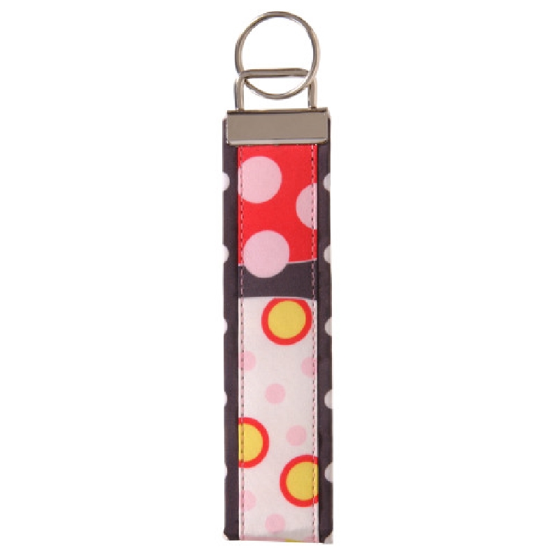 Hillman 870657 Key Chain, Funky Wristlet, Split Ring, 1 in Ring, Fabric Case