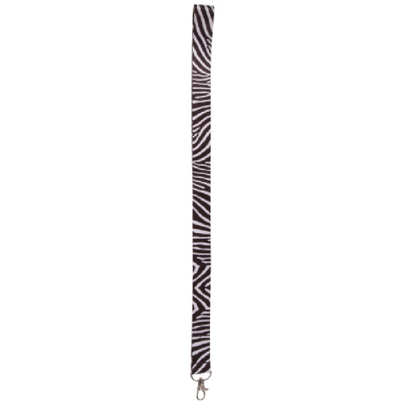 Hillman 711478 Lanyard, 8 in L, Polyester, Black/White, Swivel Hook End