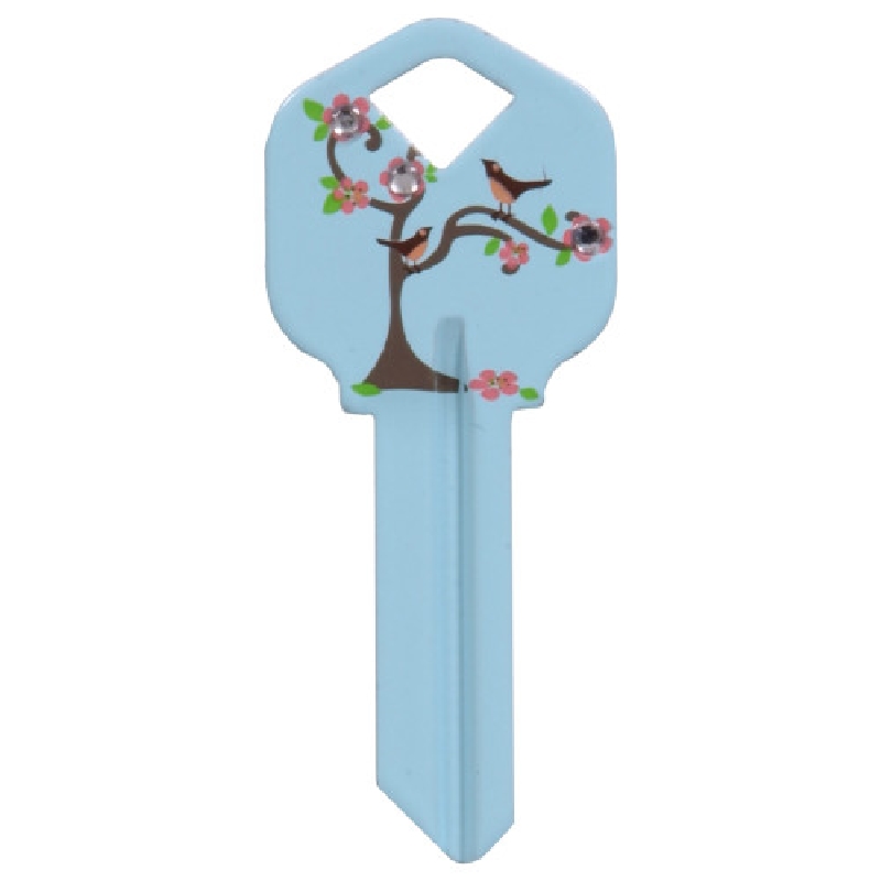 Hillman 87030 Key Blank, Birds in a Tree, Brass, Nickel, For: Kwikset 66 KW1 Locks