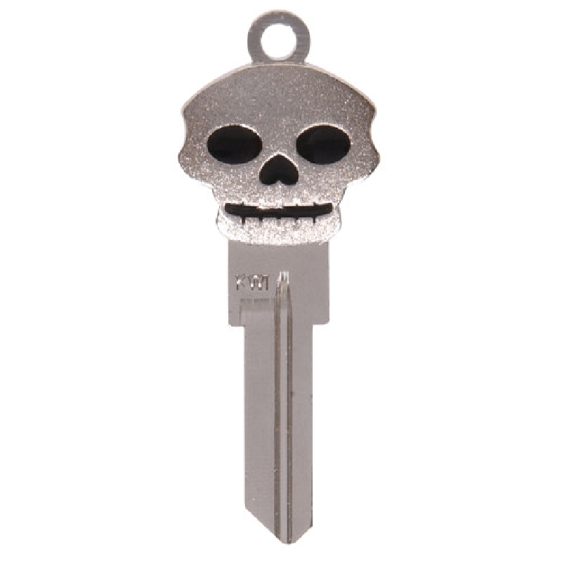 Hillman 87507 Key Blank, Skull 3D, Brass, For: Kwikset/66 KW1 Locks, #66 Key Number
