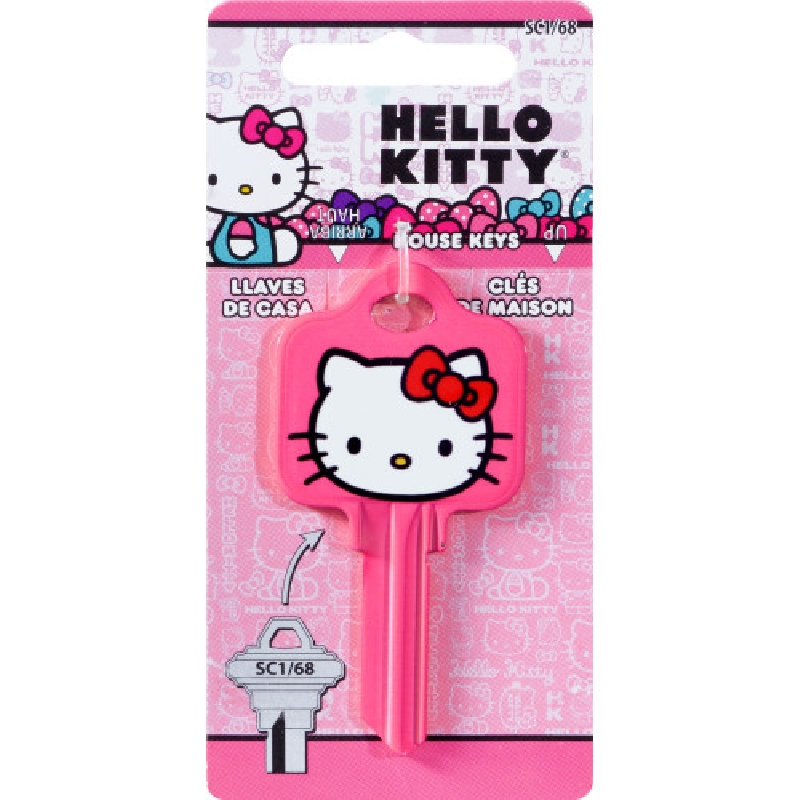 Hillman 87668 Key Blank, Hello Kitty, Brass, Nickel, For: Schlage/68 SC1 Locks