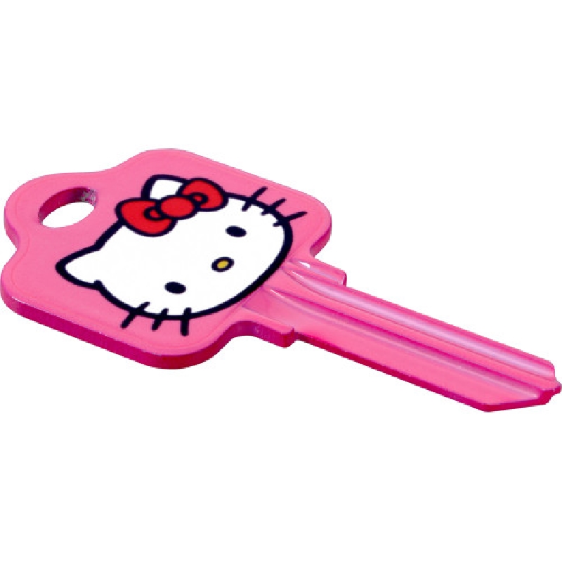 Hillman 87668 Key Blank, Hello Kitty, Brass, Nickel, For: Schlage/68 SC1 Locks