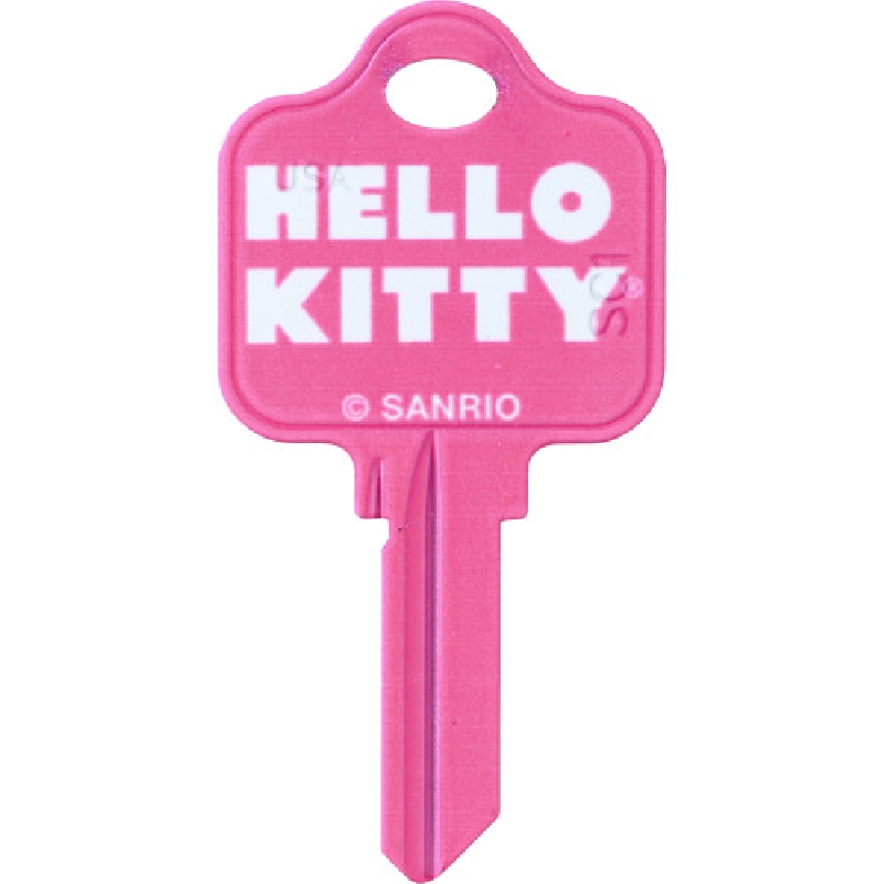 Hillman 87668 Key Blank, Hello Kitty, Brass, Nickel, For: Schlage/68 SC1 Locks