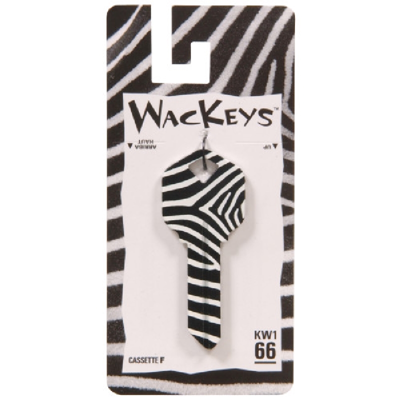Hillman WacKey 88758 Key Blank, Zebra, Brass, Nickel-Plated, For: Kwikset/66 KW1 Locks
