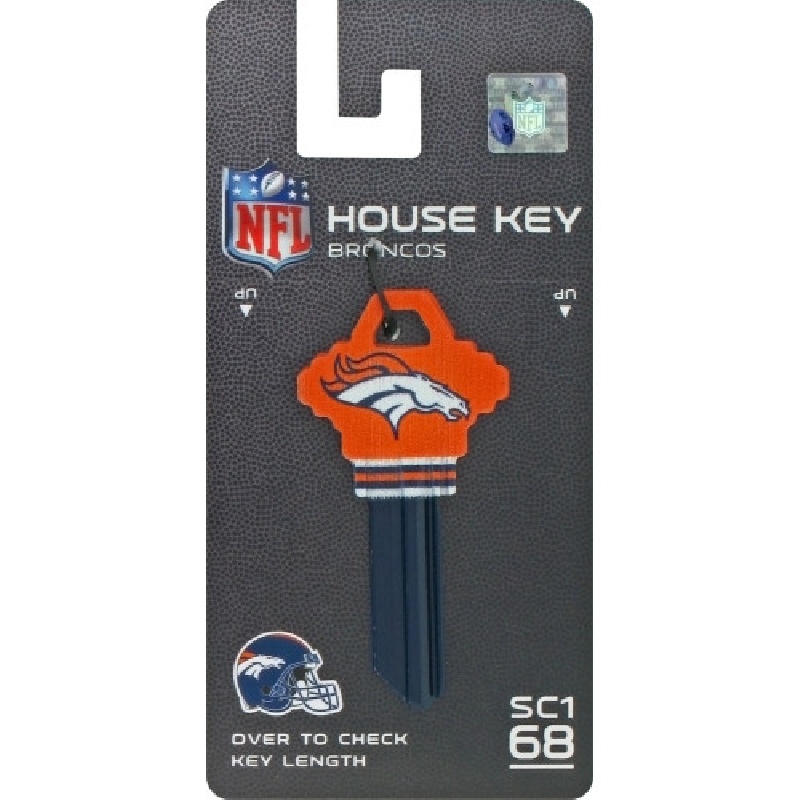Key Blank, Hillman, Schlage, NFL Denver Broncos, SC1/68 - 2