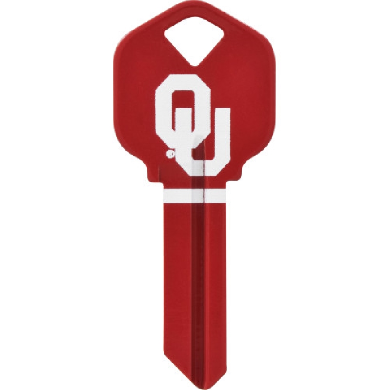 89855 Key Blank, NCAA University of Oklahoma, Brass, Nickel, For: Kwikset 66 KW1 Locks