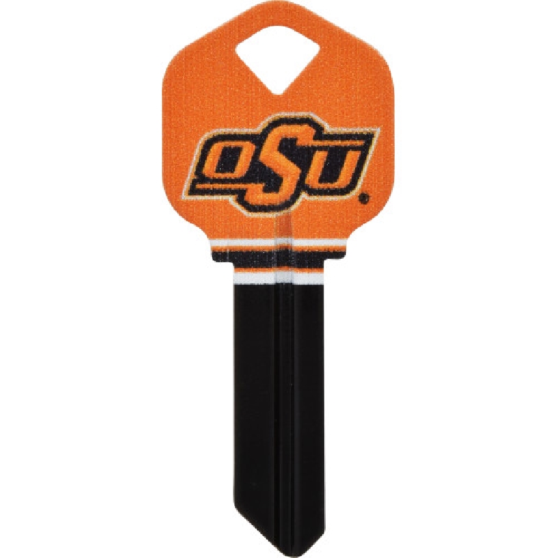 89856 Key Blank, NCAA Oklahoma State, Brass, For: Kwikset 66 KW1 Locks, #66 Key Number