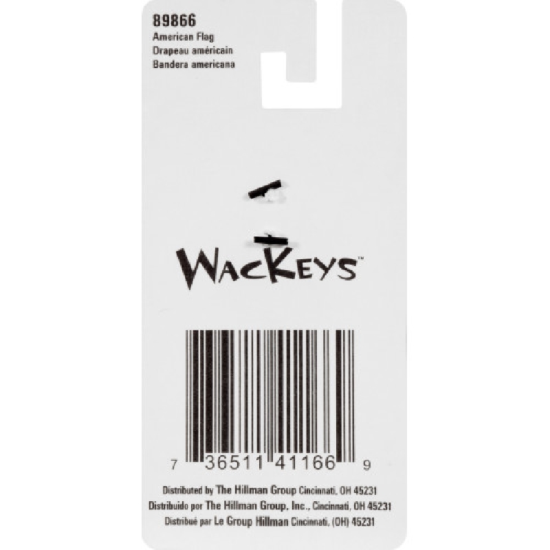 Key Blank, Hillman, Kwikset, WacKey American Flag, KW1/66 - 3
