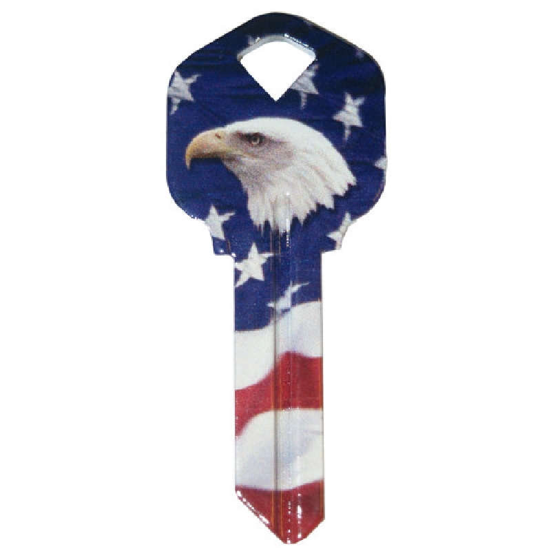 Hillman WacKey 89877 Key Blank, Bald Eagle, Brass, Nickel-Plated, For: Kwikset/66 KW1 Locks
