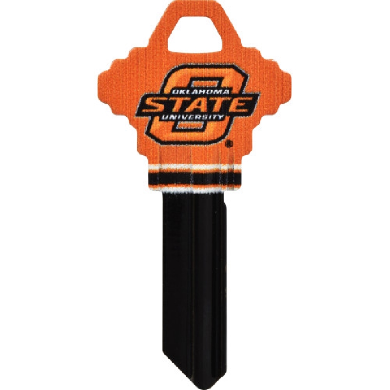 89993 Key Blank, NCAA Oklahoma State, Brass, Nickel, For: Schlage/68 SC1 Locks