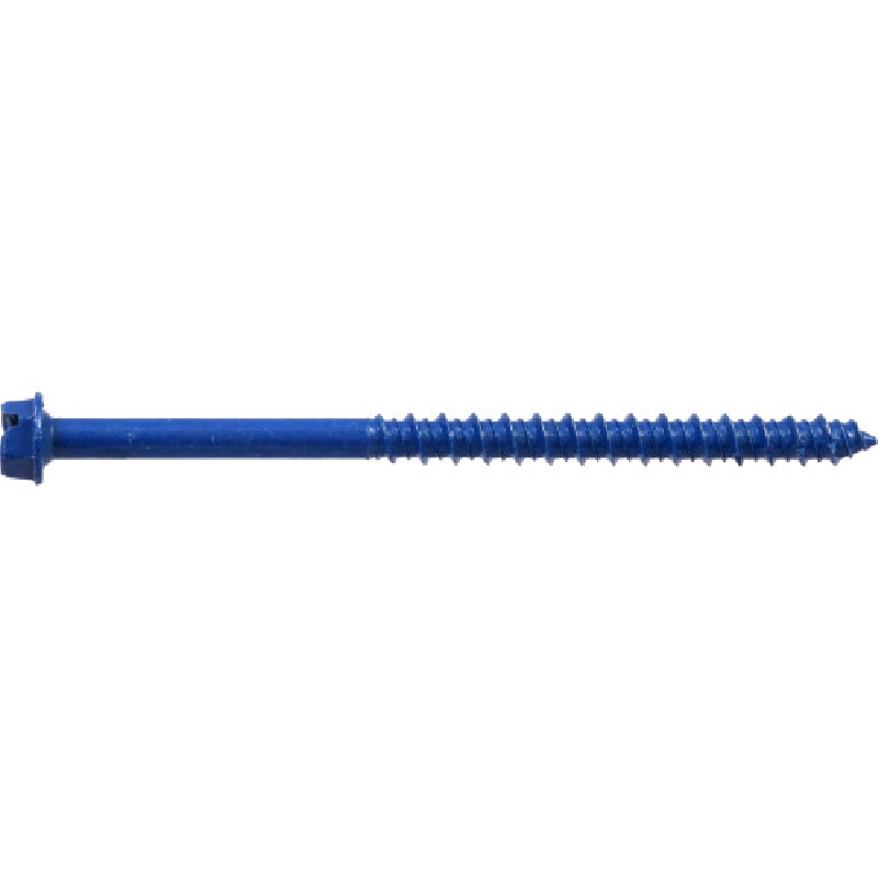 Tapper Concrete Screw Anchor, Hillman, Blue, Slotted-Drive, Hex Washer-Head, 1/4 in x 3-3/4 in - 2