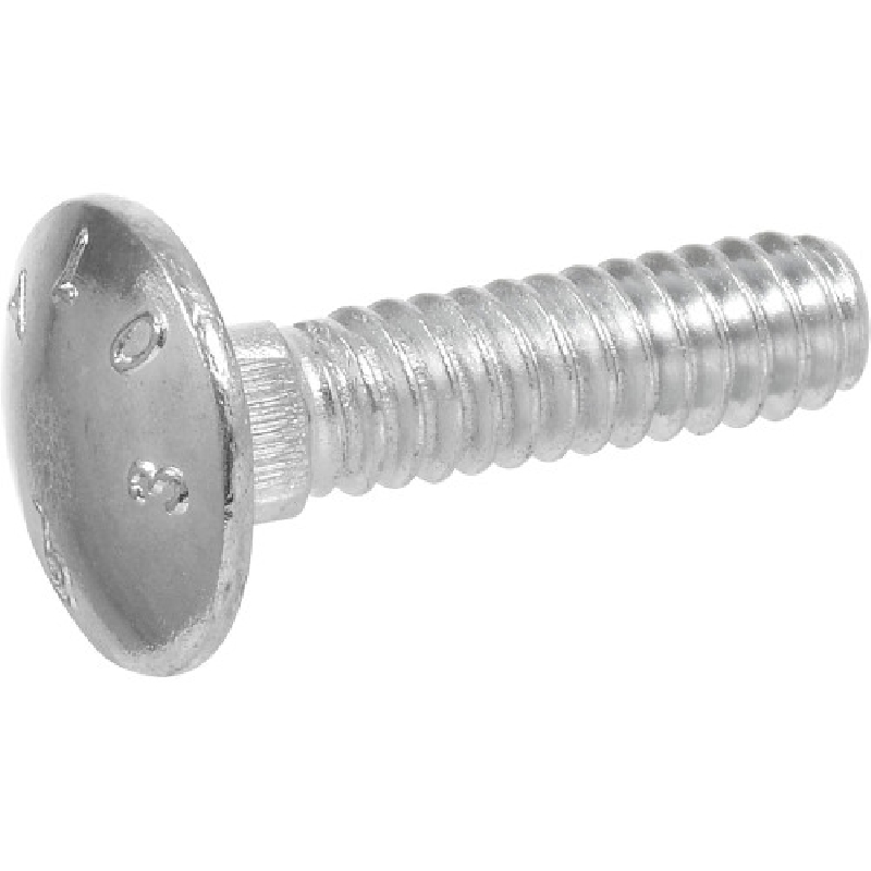 240213 Carriage Bolt, 3/8 in Thread, Coarse Thread, 10 in OAL, Zinc-Plated