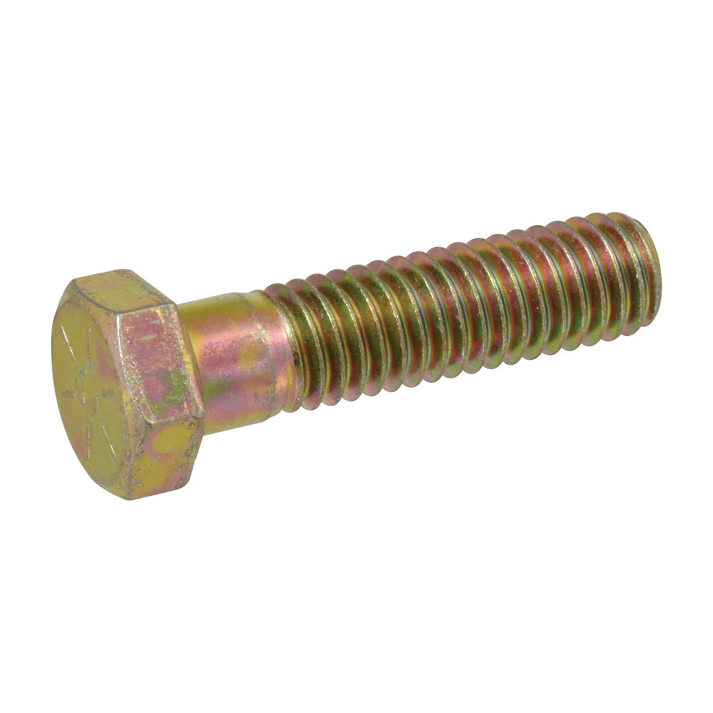 HILLMAN 833096 Hex Cap Screw, 1/2 in Thread, 1 in OAL, 8 Grade, Steel, Yellow Dichromate, Fine Thread