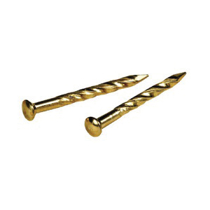 Hillman 532598 Trim Nail, 7/8 in L, Steel, Brass, Twisted Shank, 1 oz