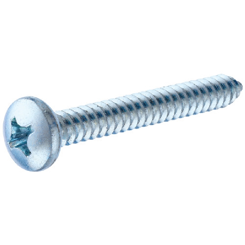 41050 Screw, #6 Thread, 1/2 in L, Pan Head, Phillips Drive, Sharp Point, Zinc-Plated, 100 PK