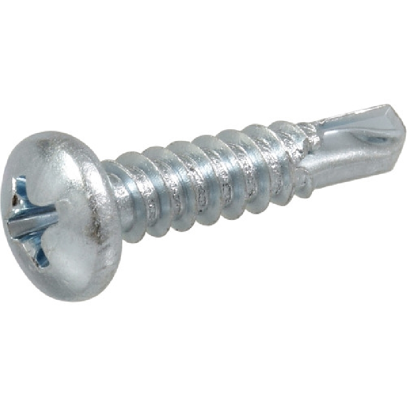 41508 Screw, #8 Thread, 3/4 in L, Coarse Thread, Pan Head, Phillips Drive, Self-Drilling Point, Zinc-Plated, 75 PK